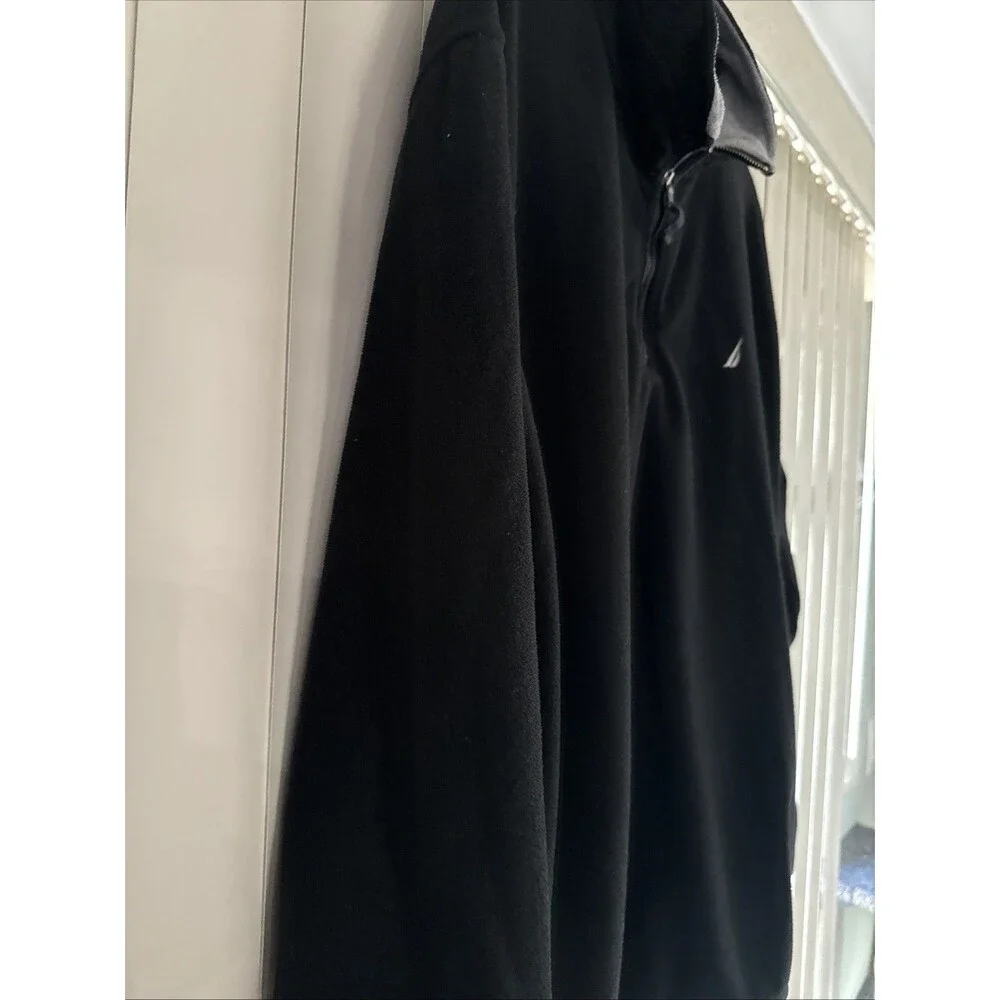 Nautica Black Fleece Pullover Jacket - Mens L